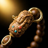 The Smoky Agate Double-Wrap with Carved Buddha & Pixiu