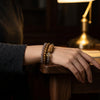 The Smoky Agate Double-Wrap with Carved Buddha & Pixiu