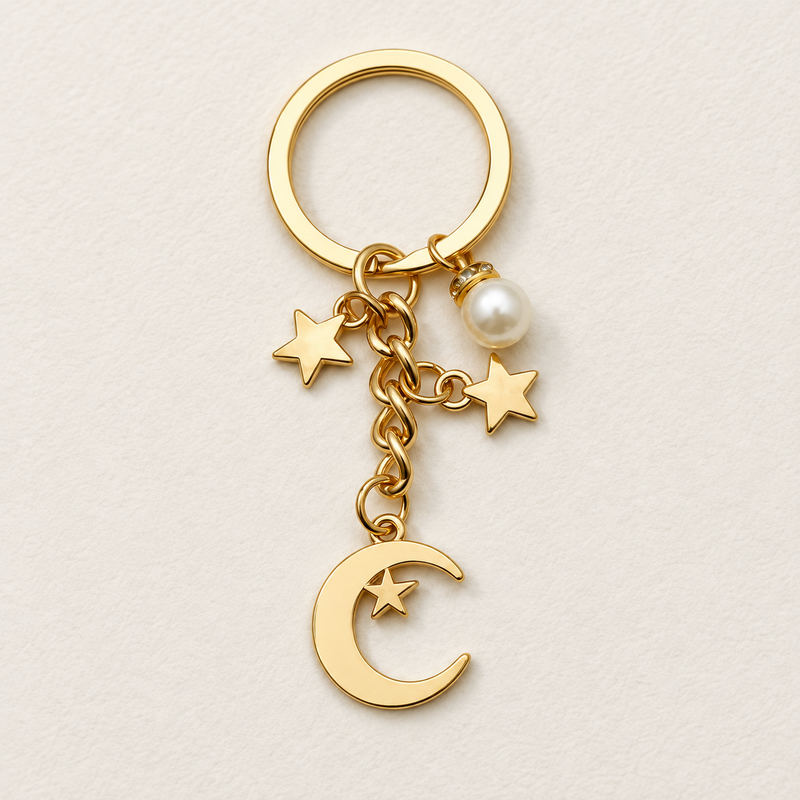 Little Orbit Moon & Star Keyring